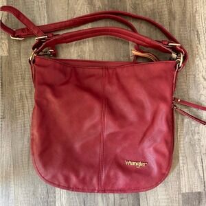 Vintage Wrangler Red Leather Crossbody Bag